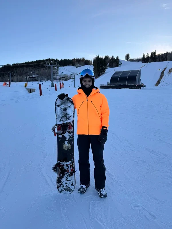 Snowboarding at the resort
